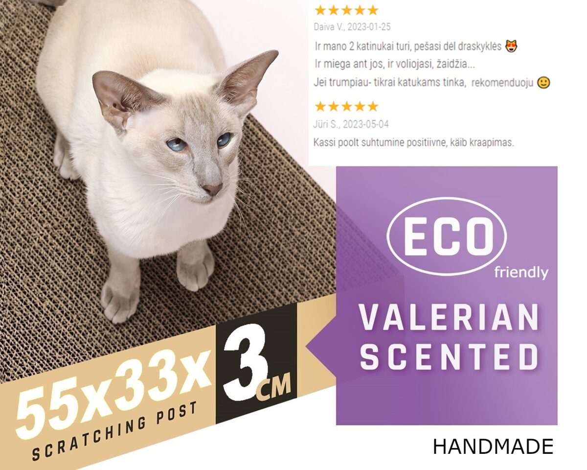 Valerian Scented Cat Scratcher / 55 x 33 x 3 cm