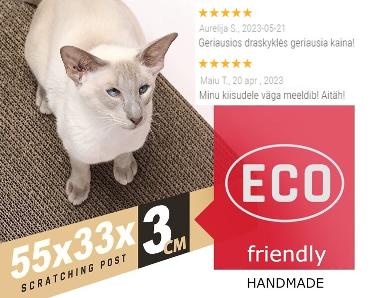 Klassikaline kassi kraapimispost, lõhnastamata / 55 x 33 x 3 cm
